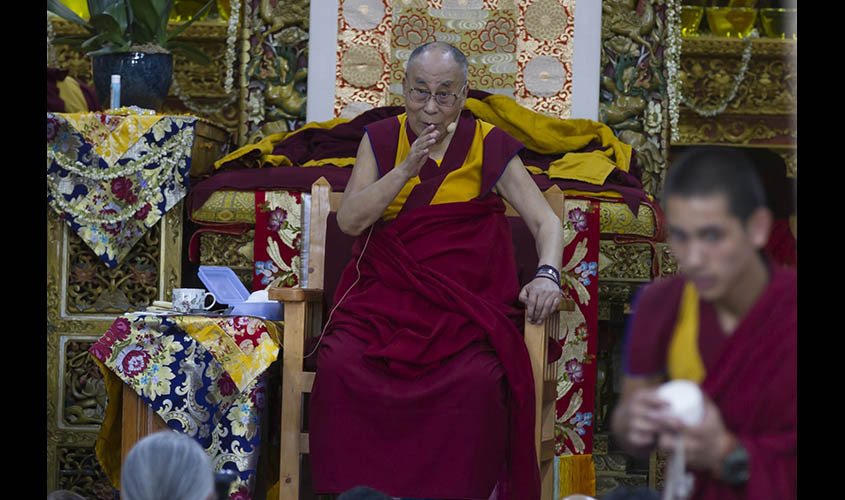 Dharamshala: Tibetan spiritual leader Dalai Lama on the last day of his four day teaching at the request of groups from Southeast Asia, at Tsug la Khang Temple, McLeod Ganj in Dharamshala, on Sept 7, 2018. (Photo: IANS)