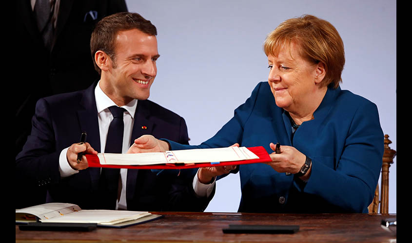 Angela Merkel and Emmanuel Macron sign Treaty of Aachen