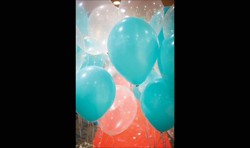 Balloons being used for decoration for a fashion show in Florida on 2 April 2019. The third global helium shortage in the past 14 years is in part because it is so difficult to store.