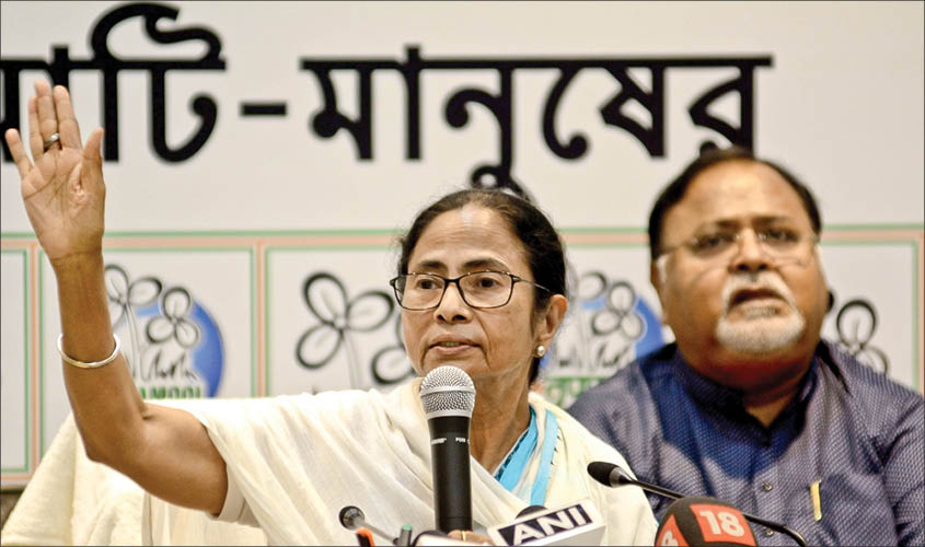 West Bengal Chief Minister Mamata Banerjee addressing a press conference in Kolkata on Saturday. IANS