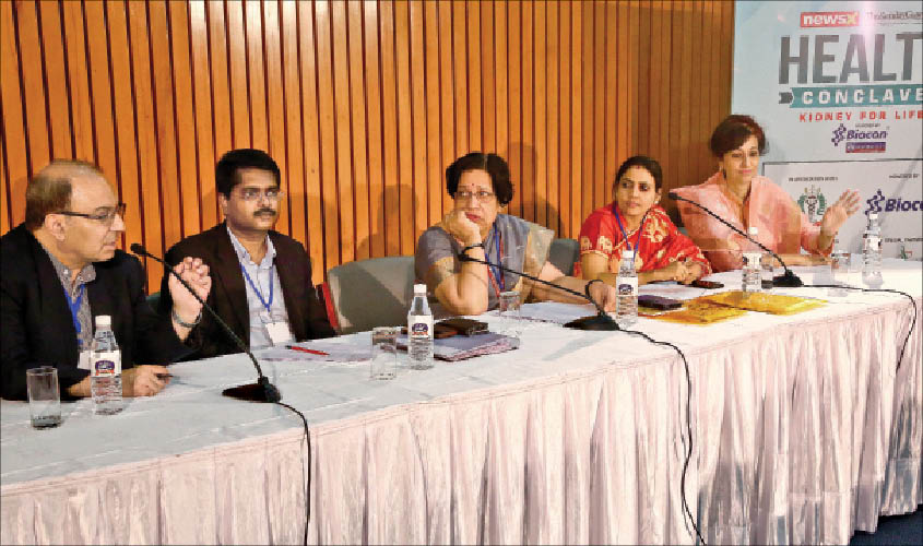 (L-R) Dr Vijay Kher; Dr S.Rajesh, Director Health, NITI Aayog; Dr Promila Gupta, Principal Consultant, DGHS; Dr Megha Pravin Khobragade, Jt. Director NOTTO; Dr Aarti Vij, Faculty Head, ORBO.