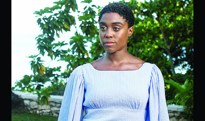 Actor Lashana Lynch poses for a picture during a photocall for the British spy franchise's 25th film set for release next year, titled
