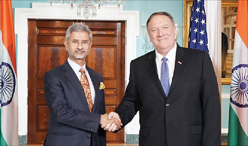 External Affairs Minister S. Jaishankar meets US Secretary of State Mike Pompeo in Washington DC on Tuesday. IANS