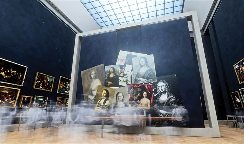 In a screenshot provided by Emissive, a depiction of a Leonardo Da Vinci and Mona Lisa virtual reality tour to be offered by the Louvre. (Emissive via The New York Times)