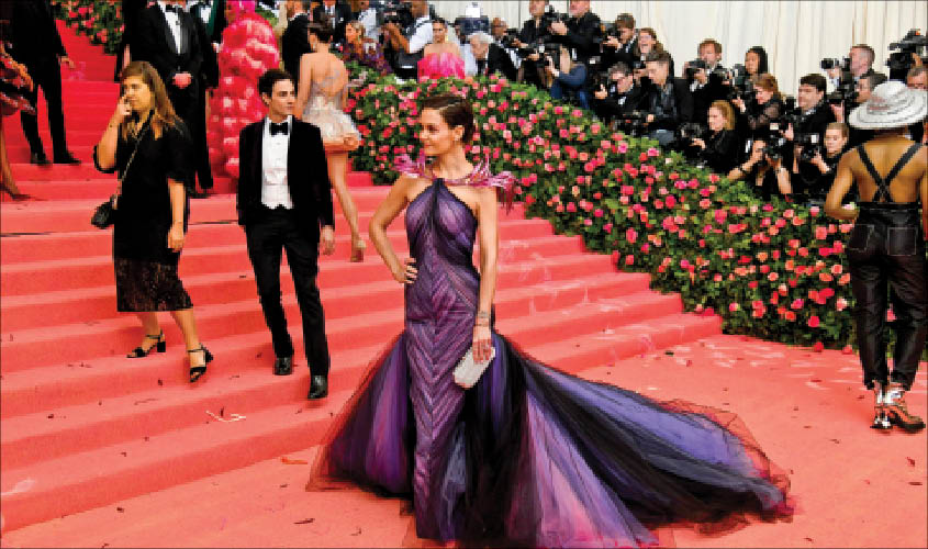 The actress Katie Holmes wears a Zac Posen gown at the Metropolitan Museum of Art’s Costume Institute benefit gala in New York on May 6, 2019. Karsten MoranThe New York Times