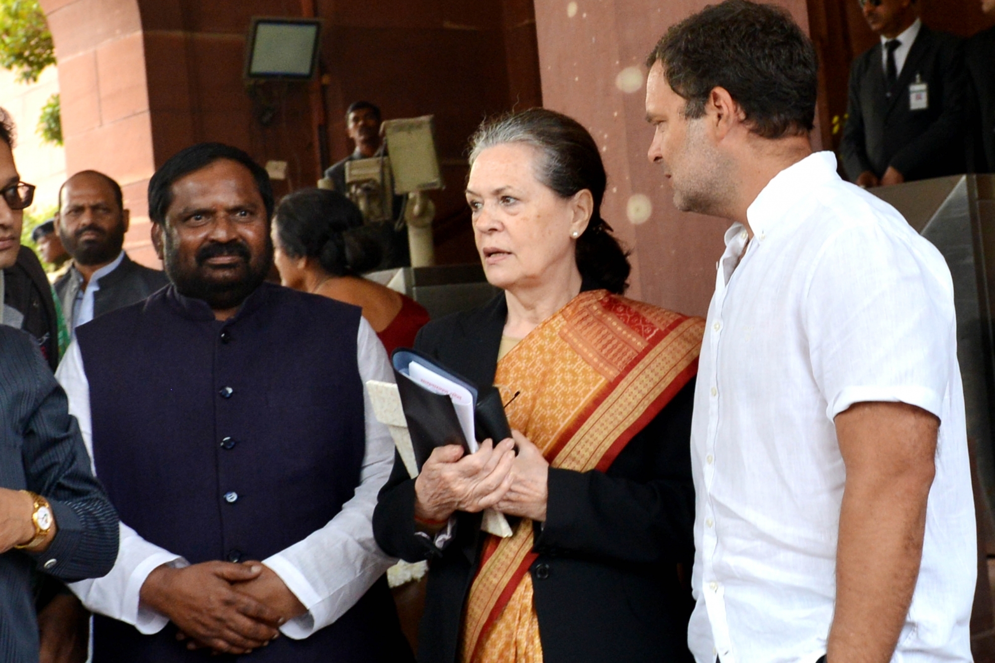 New Delhi: Congress leaders Sonia Gandhi and Rahul Gandhi at Parliament in New Delhi on Nov 27, 2019. (Photo: IANS)