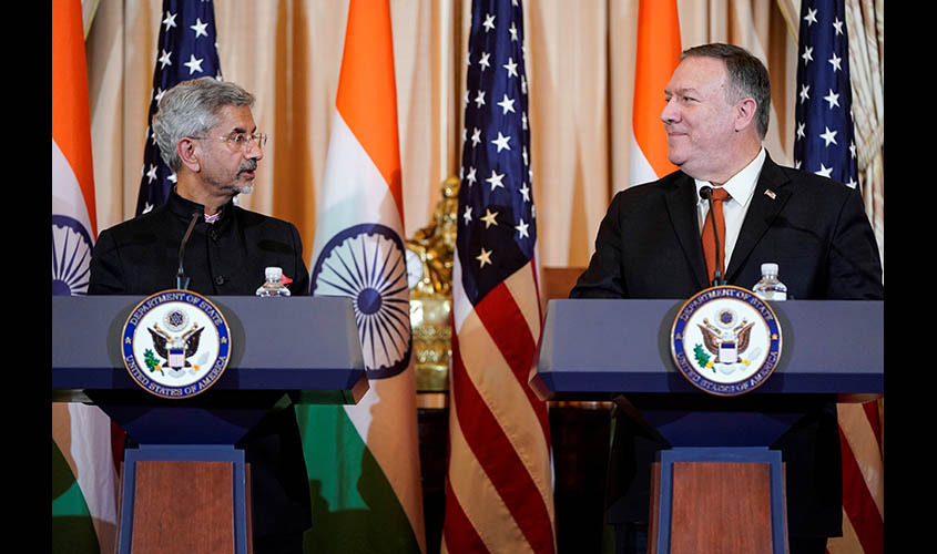 Indian Minister of External Affairs Jaishankar and U.S. Secretary of State Pompeo speak to the media after the 2019 U.S.-India 2+2 Ministerial Dialogue in Washington