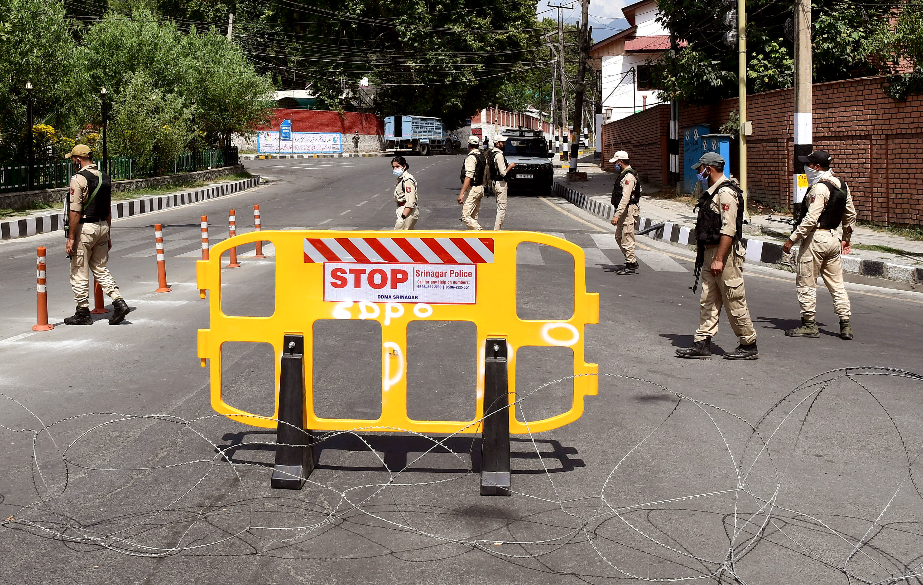 Police sealed road leading to residence of National Conference President Farooq Abdullah