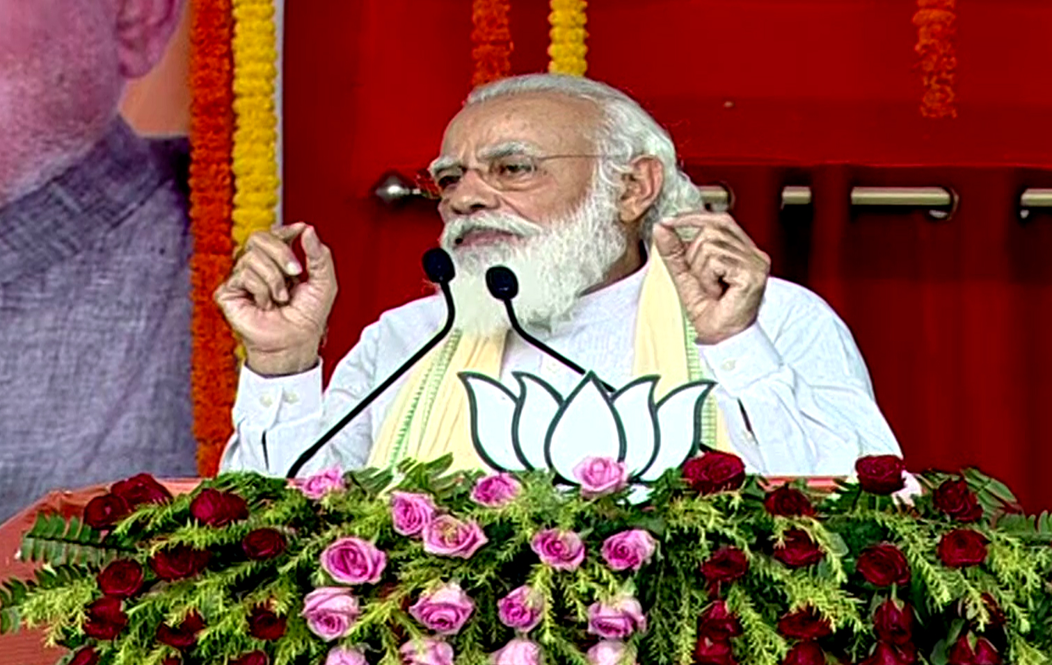 Prime Minister Narendra Modi addresses during an election campaign rally