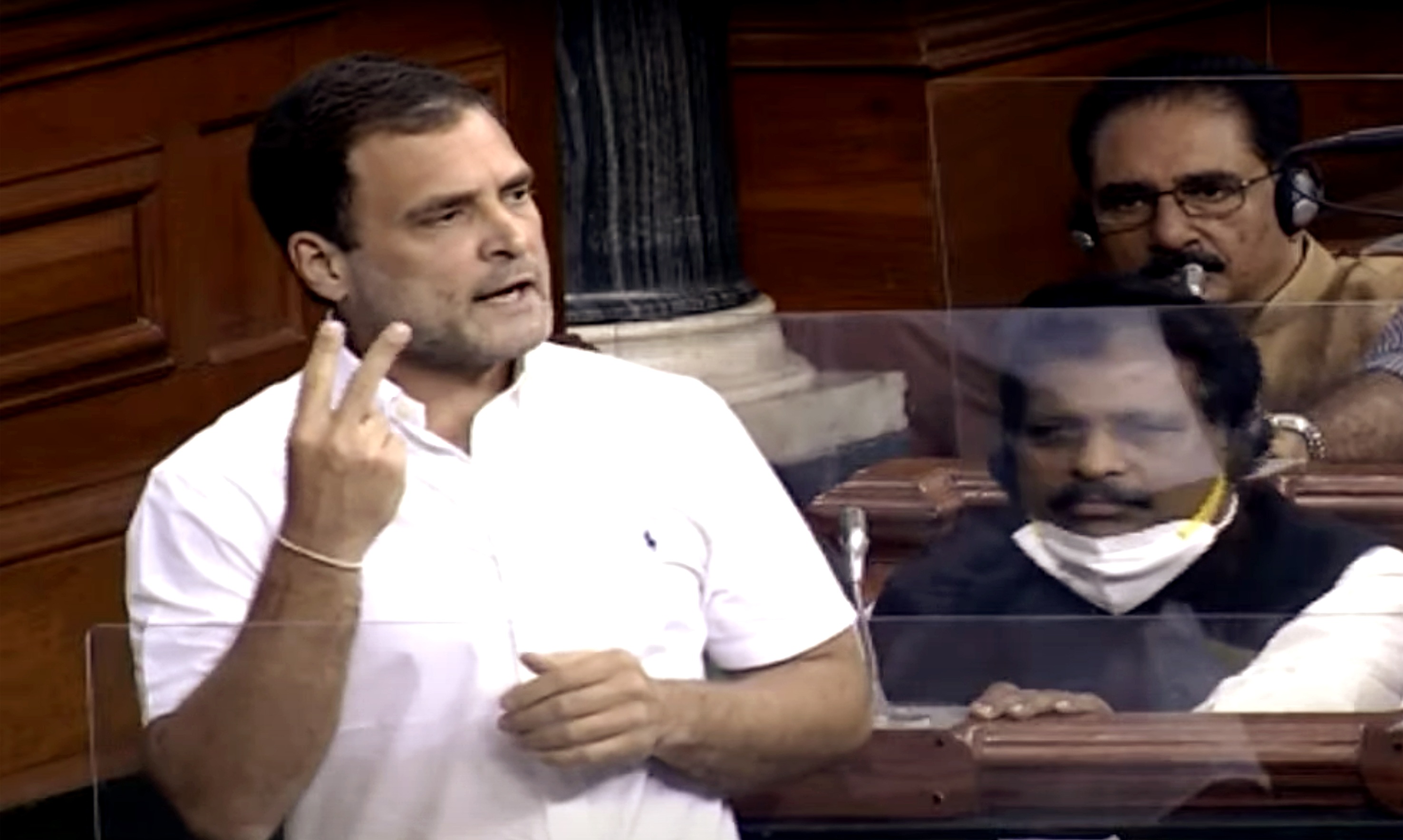 Congress Lok Sabha MP from Wayanad Rahul Gandhi speaks during the Budget Session