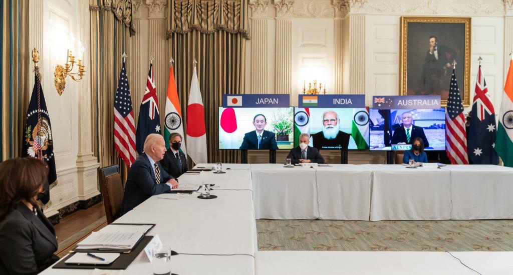 US President Joe Biden attends the first Quad Summit virtually with Prime Minister Narendra Modi