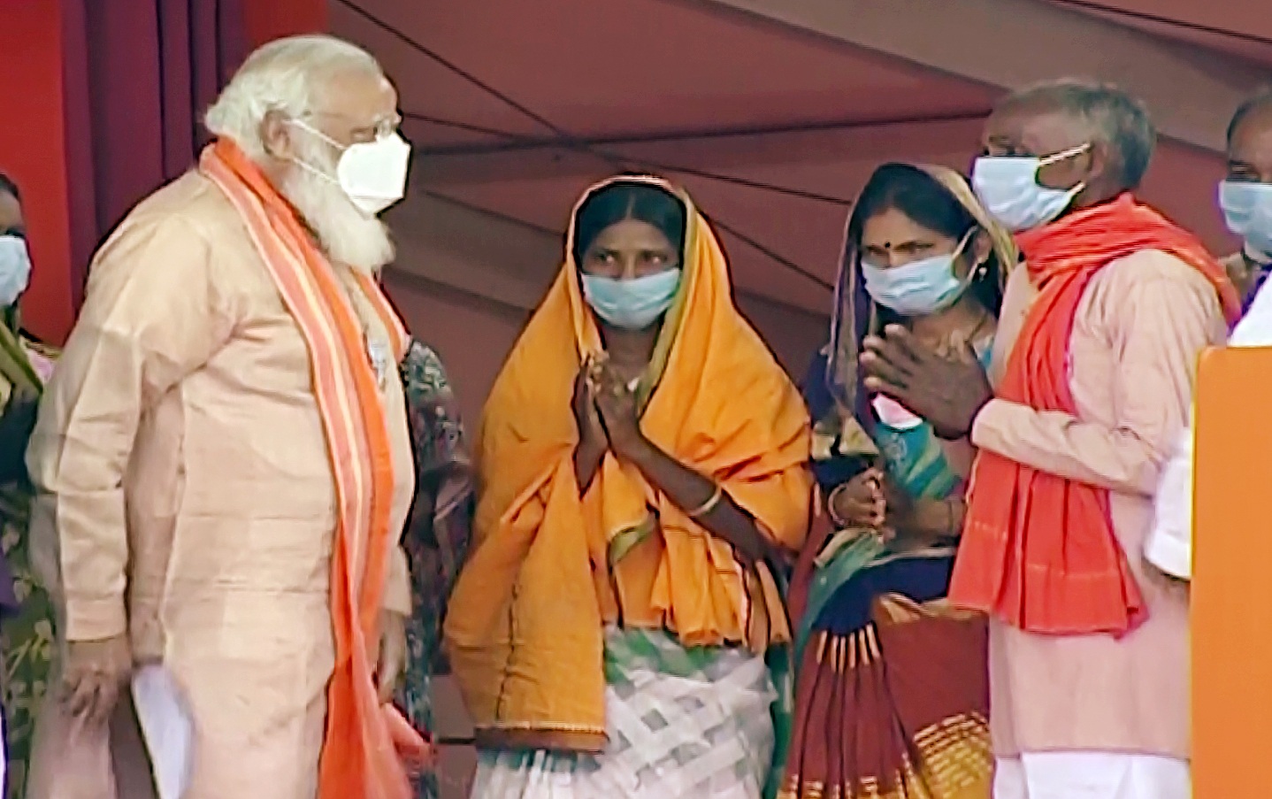 Prime Minister Narendra Modi meets the family members of the BJP workers who were killed