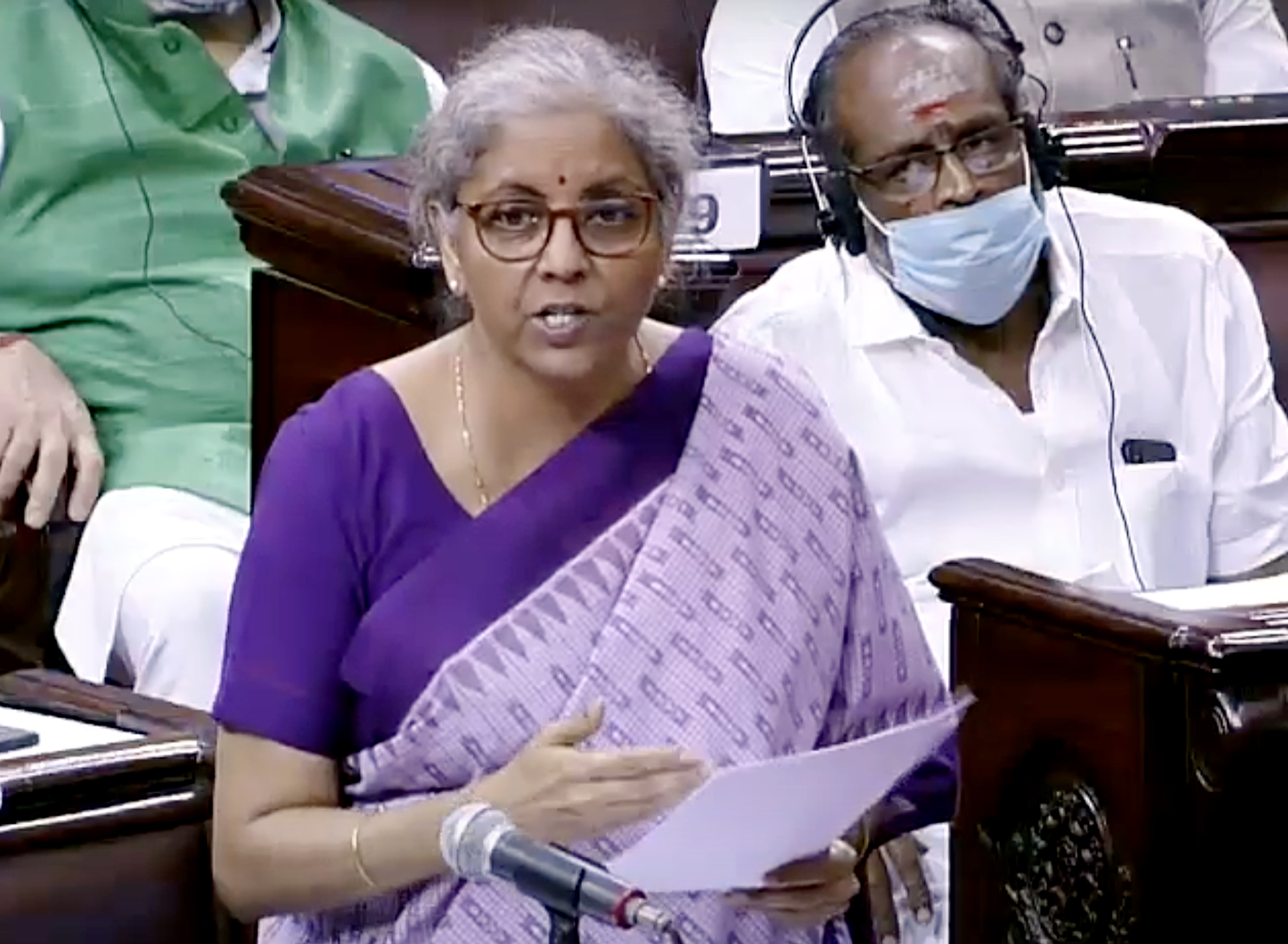 Union Finance Minister Nirmala Sitharaman speaks in Rajya Sabha
