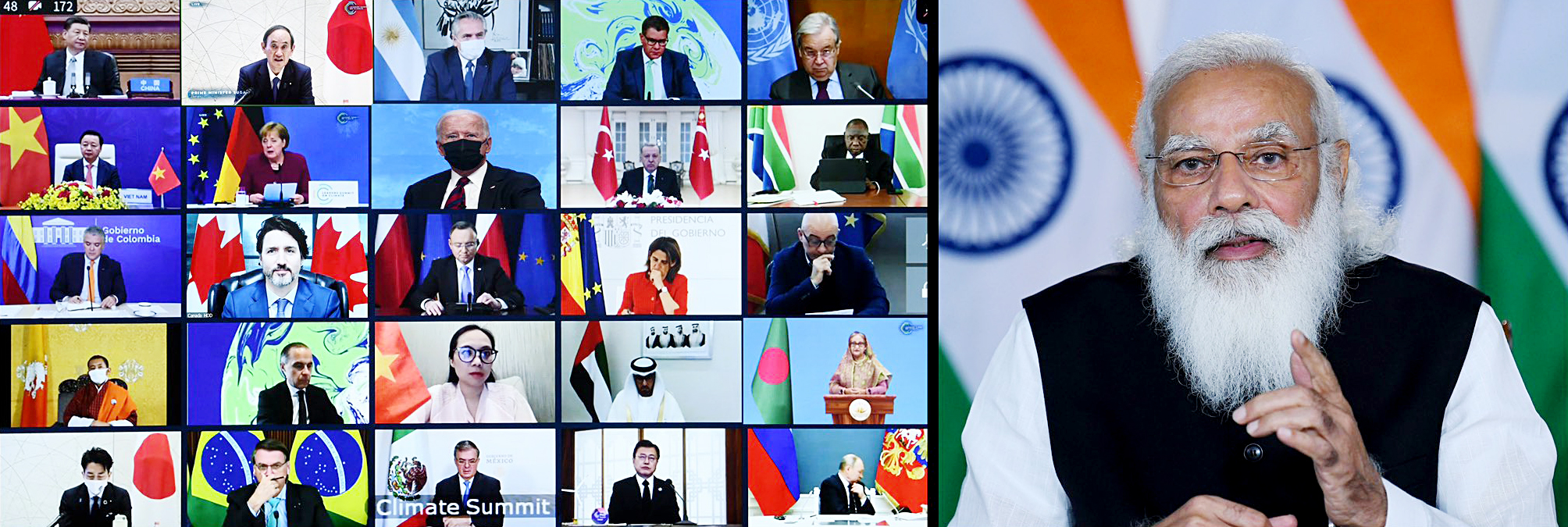 Prime Minister Narendra Modi during the Leaders Summit on Climate