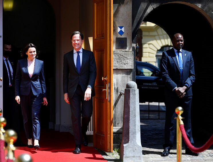 Belarusian opposition figure Sviatlana Tsikhanouskaya meets Dutch Prime Minister Mark Rutte and Foreign Affairs Minister Sigrid Kaag in The Hague