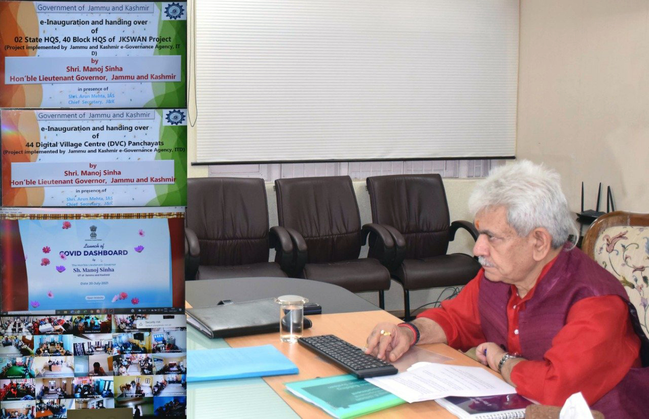 Jammu & Kashmir LG Manoj Sinha inaugurated 44 digital village centres, via video conference