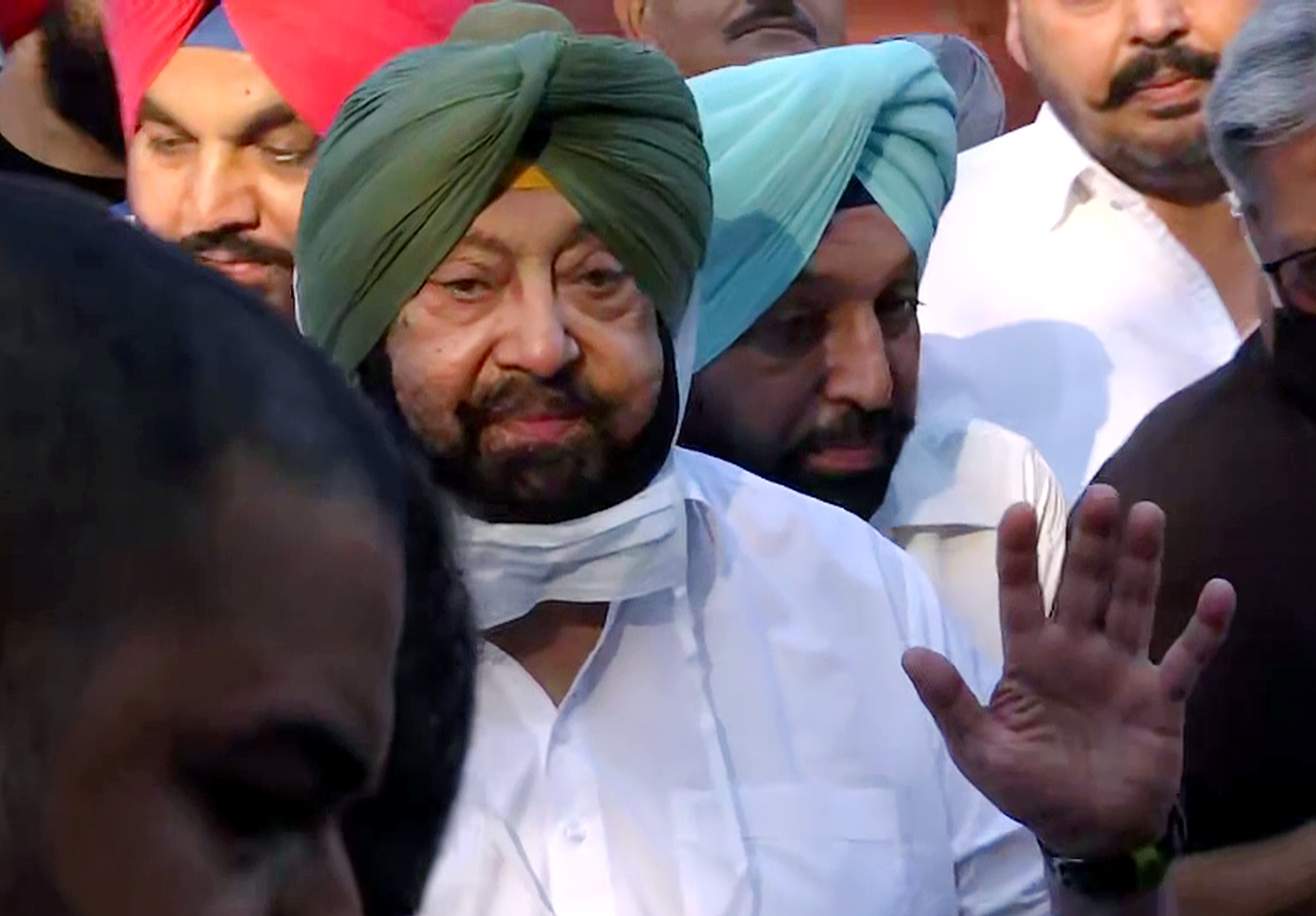 Punjab Chief Minister Captain Amarinder Singh speaks to the media after resigning as Punjab CM