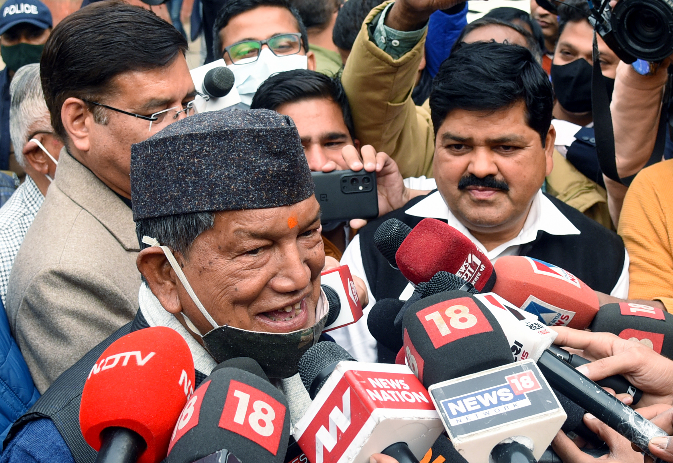 Uttarakhand Congress leader Harish Rawat speaks to media