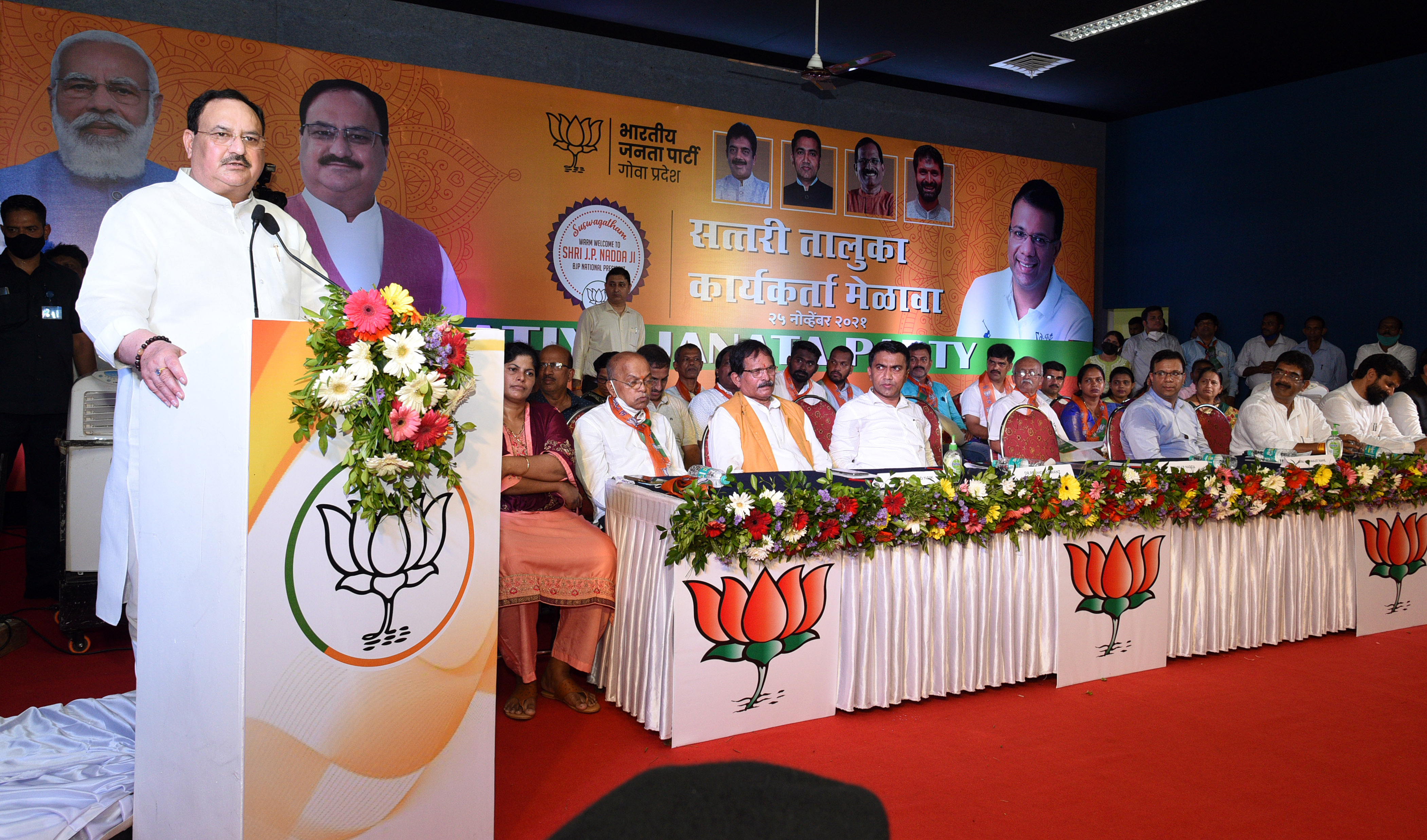 BJP National President JP Nadda addresses the BJP workers
