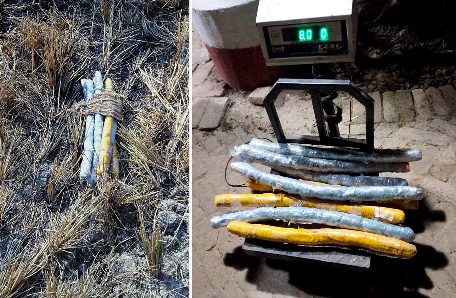 Eight Packets of contrabands suspected to be heroin recovered by BSF