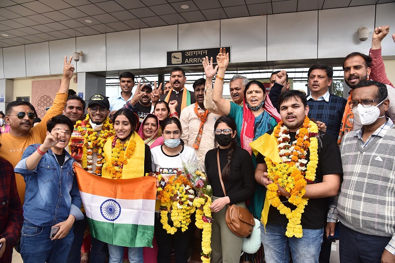 Indian students arrive after being evacuated from war-torn Ukraine
