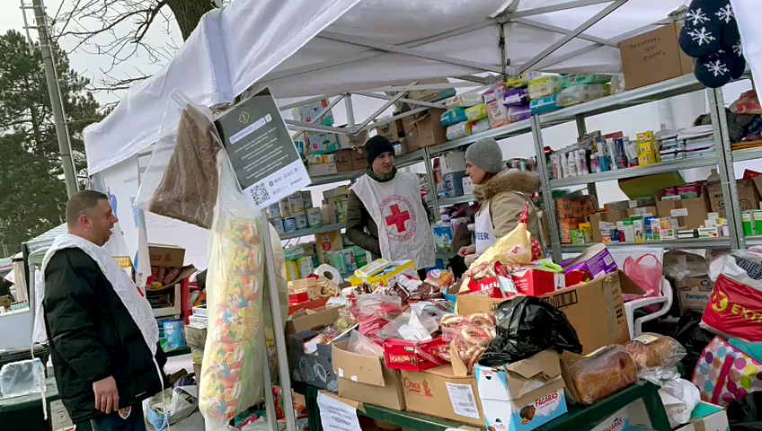Medical aid is set up for the Ukrainian refugees and the stranded foreign nationals