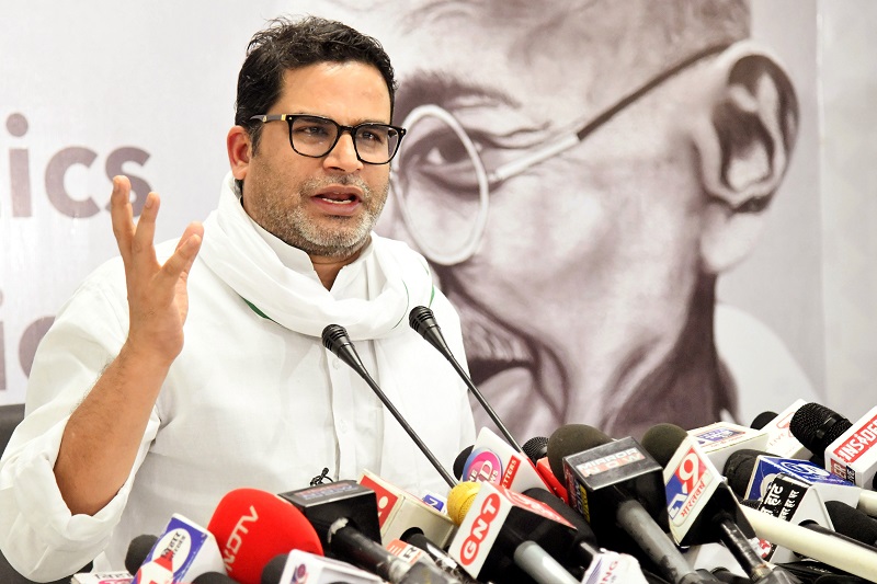 Prashant Kishor addresses a press conference