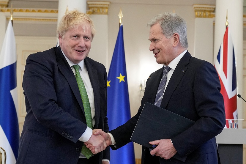 British Prime Minister Johnson meets Finnish President Niinisto, in Helsinki