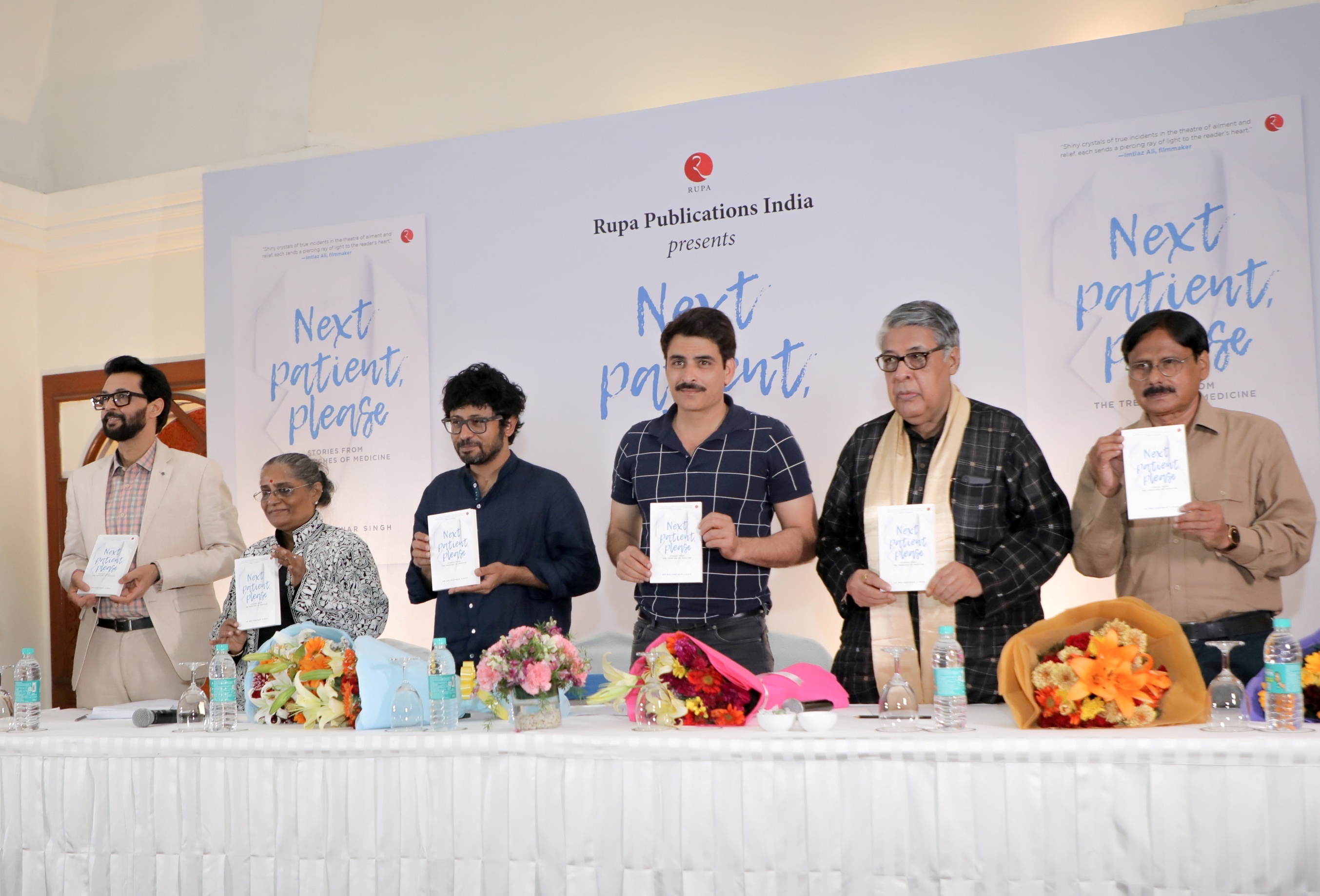 The new book by Dr. Brijeshwar Singh (left) launched by Manav Kaul alongside Dr. Purushottam Agrawal, Dr. Suman Keshari, and Dr. Khalid Jawed in Delhi