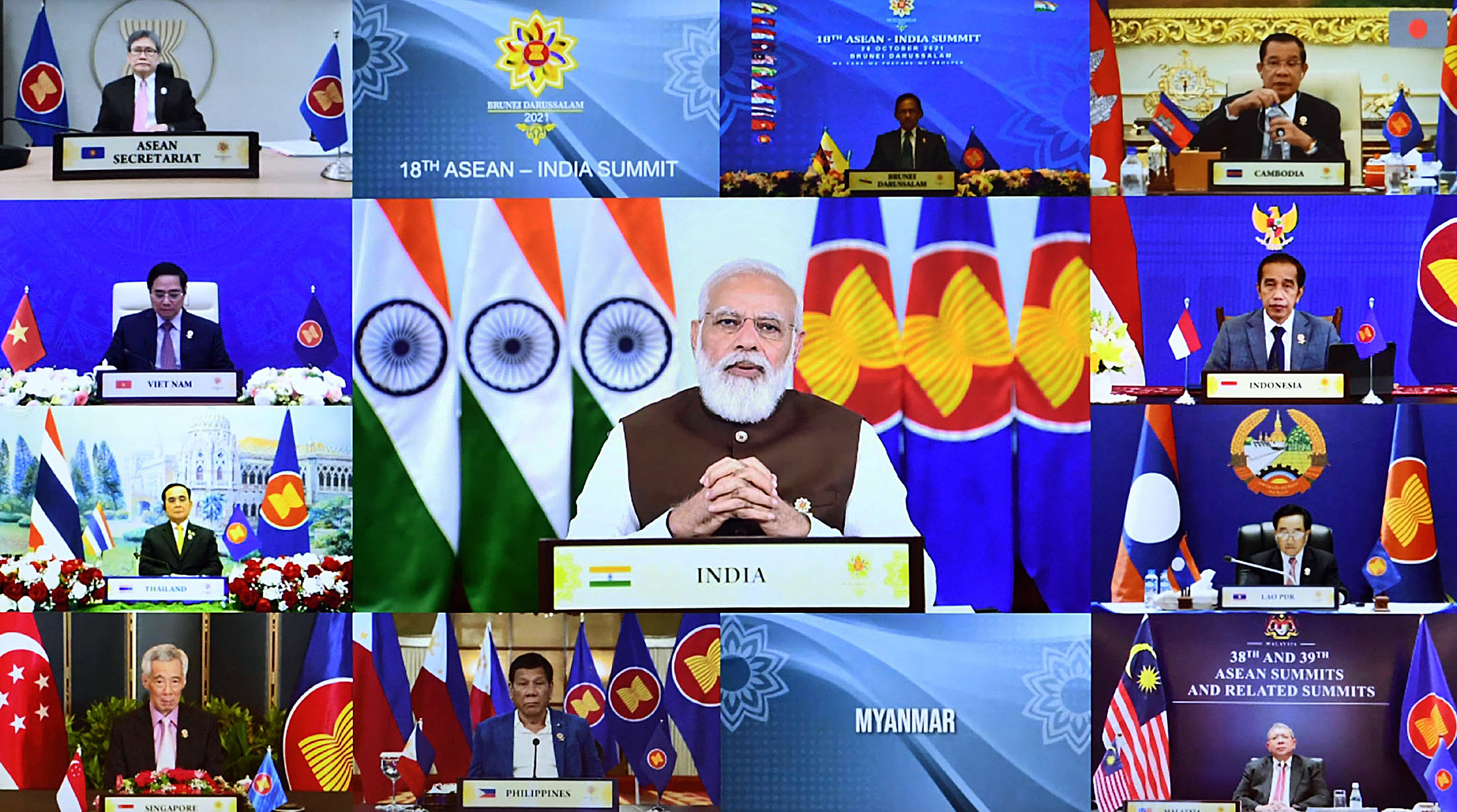 Prime Minister Narendra Modi addresses during the 18th India-ASEAN Summit