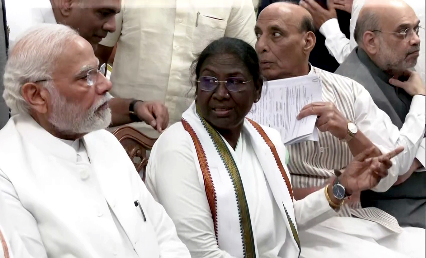 Droupadi Murmu files her nomination papers for the Presidential election