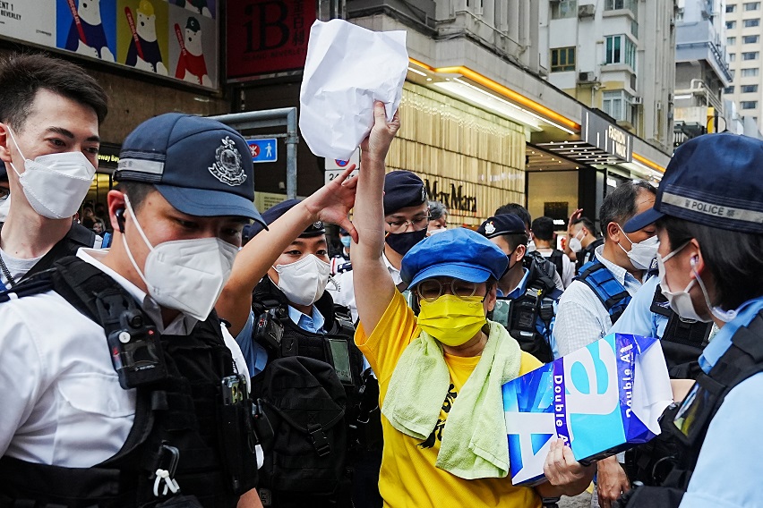33rd anniversary of the crackdown on pro-democracy demonstrations at Beijing's Tiananmen Square in 1989, in Hong Kong