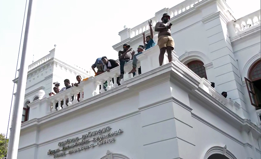 Protesters taken over the office of Sri Lanka Prime Minister Ranil Wickremesinghe
