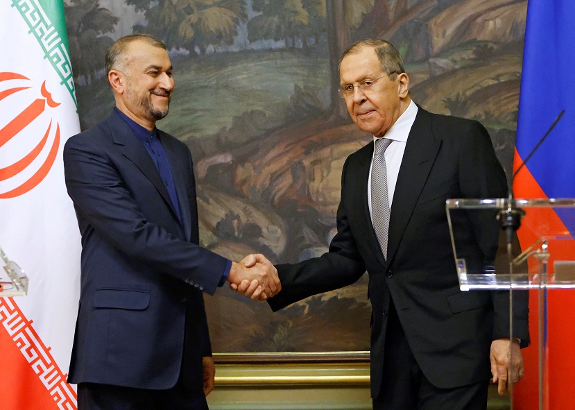 Russian Foreign Minister Sergei Lavrov meets with his Iranian counterpart Hossein Amir-Abdollahian in Moscow