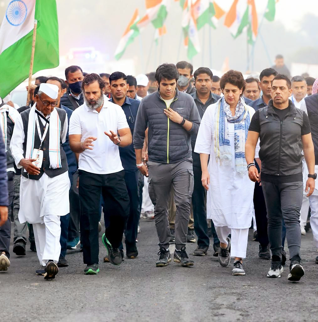 Congress leader Rahul Gandhi leads Bharat Jodo Yatra