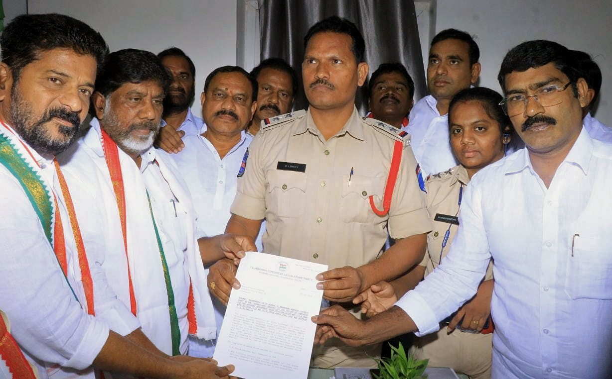 Revanth Reddy submits a complaint against 12 MLAs who had defected into BRS from Congress in 2018