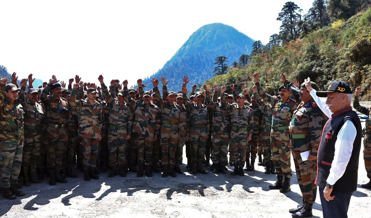 Arunachal Pradesh Governor Lt General KT Parnaik (Retd.) during his second day of the tour of border district of Shi Yomi