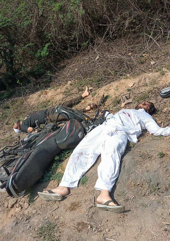 The mortal remains of Atiq Ahmed's son Asad Ahmed and Ghulam are seen after they were killed in an encounter with UP STF