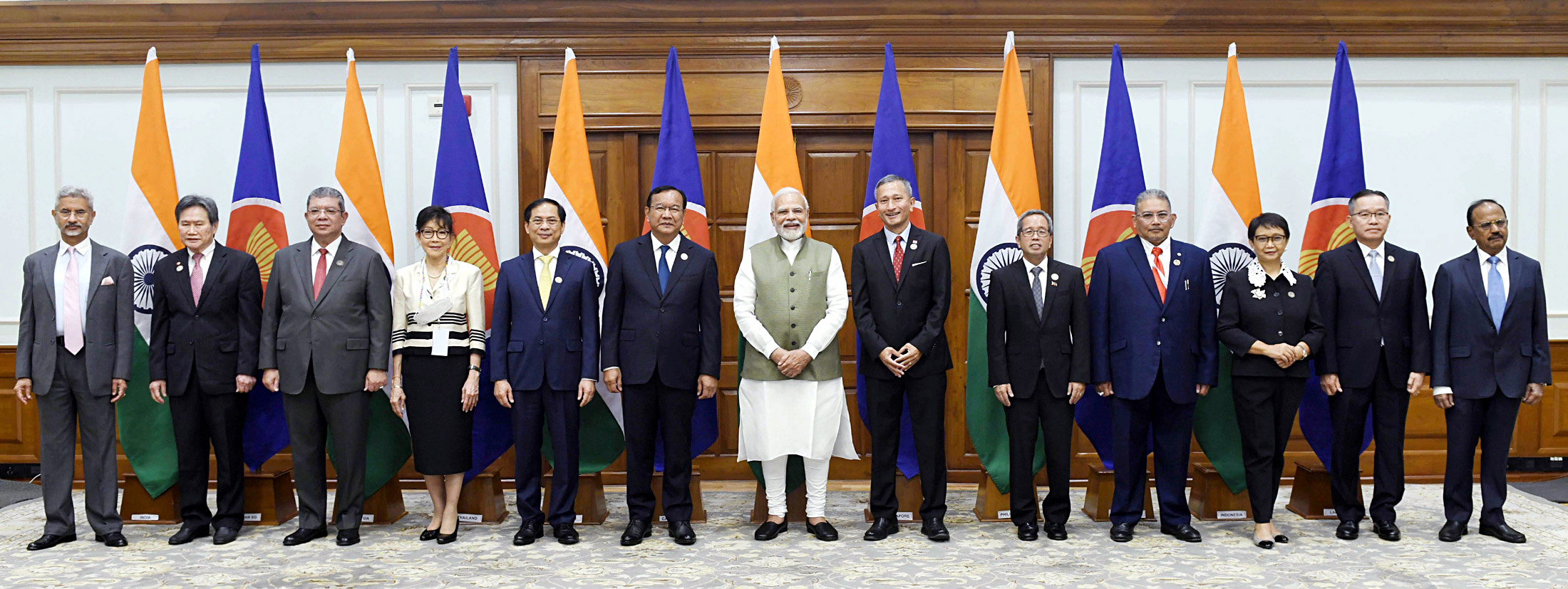 Narendra Modi with the Special ASEAN-India Foreign Ministers
