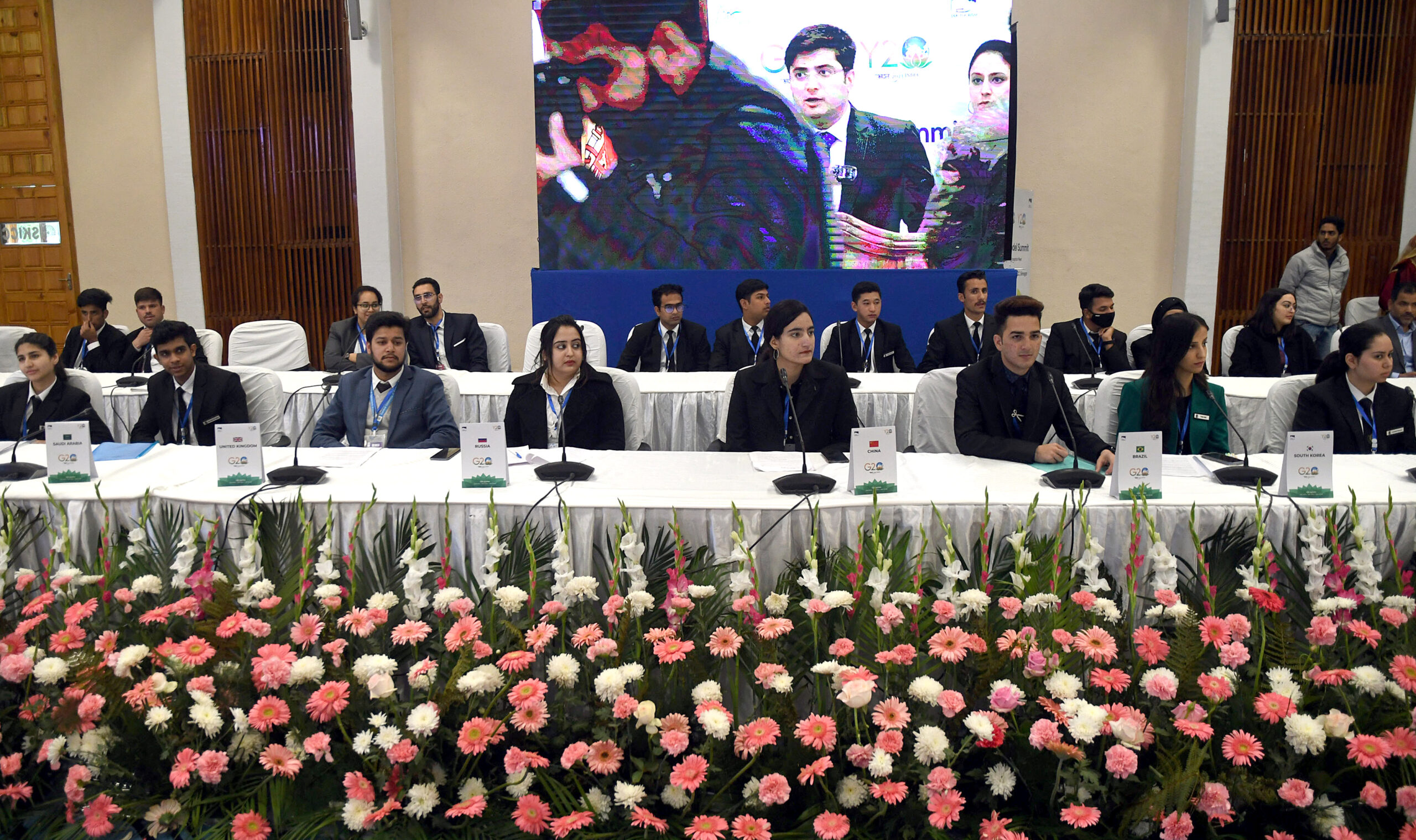 Students attend the G20 Model Summit Youth Inception meet