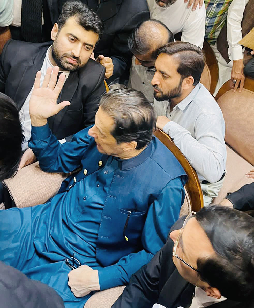 Pakistan Tehreek-e-Insaf (PTI) chairman Imran Khan at the Supreme Court of Pakistan