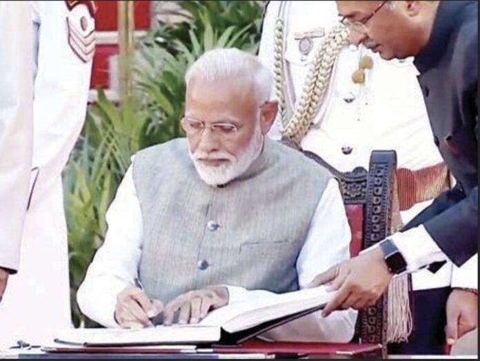 narendra modi takes oath of office and secrecy as the prime minister of india in new delhi on 30 may, 2019. ani narendra modi takes oath of office and secrecy as the prime minister of india in new delhi on 30 may, 2019. ani