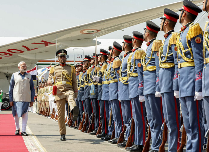 Prime Minister Narendra Modi receives guard of honour