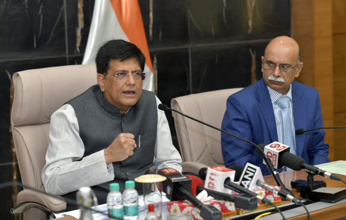 Piyush Goyal during the press conference