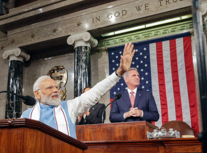Prime Minister Narendra Modi during addressing the joint session
