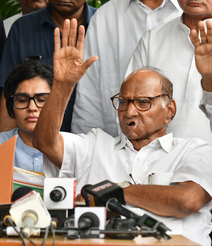 Sharad Pawar addresses the media