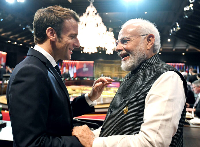 Narendra Modi exchanges greetings with Emmanuel Macron at 17th G20 Summit