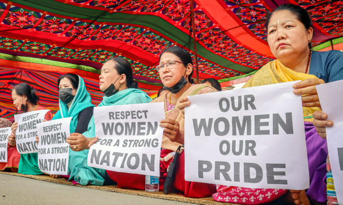 Protest against ongoing violence in Manipur