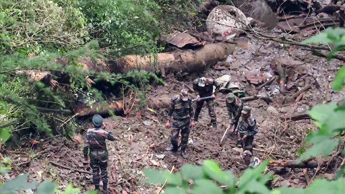Search and rescue operation underway at the landslide-affected areas