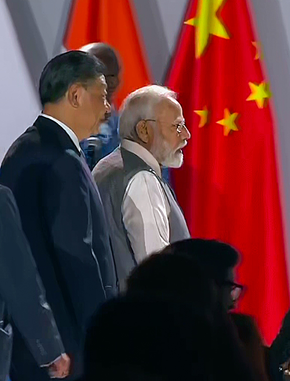 PM Narendra Modi and Chinese President Xi Jinping at the 15th BRICS Summit